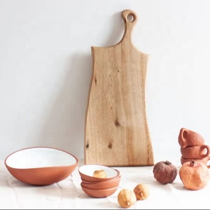 Irregular Wooden Chopping Board With Handle Natural Wood Material Rectangle Shape For <b>Kitchen</b> Use wooden <b>kitchen</b> board - Product Image 1
