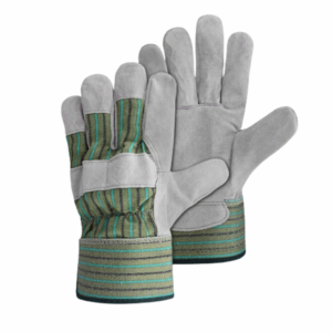 Guantes de Trabajo de Cuero con Puño a Rayas Púrpuras, Resistentes a la Abrasión, Antideslizantes en las Puntas de los Dedos, Guantes de Seguridad de Uso General - Product Image 4