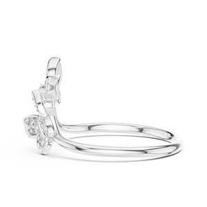 Anillo de Mariposa con Diamante Cultivado en Laboratorio, Chapado en Rodio, Oro Blanco de 18 Quilates, para Compromiso, Boda, San Valentín, Uso Diario - Product Image 2