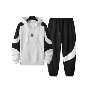 Survêtement d'été pour homme, sweat à capuche imprimé, imprimé numérique, taille élastique, poches latérales, style décontracté, 100% coton molletonné - Product Image 6