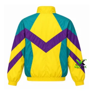 Chaqueta Cortavientos Ligera de Poliéster con Bloques de Color Estilo Y2K Vantex para Mujer, Chaqueta Deportiva Retro con Cierre de Cremallera, Cuello Alto y Logotipo - Product Image 2