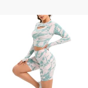 Ensemble de vêtements de sport pour femmes en gros personnalisé, soutien-gorge de sport sans couture avec short taille haute à maintien élevé, tenue de fitness 2 pièces pour la gym et l'entraînement - Product Image 3