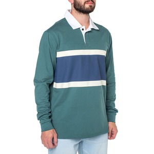 Camiseta de punto de manga corta para hombre con bloques de color, cuello redondo, ajuste regular, estilo casual, ribete en contraste, granate, azul marino, gris, transpirable, 100% - Product Image 3