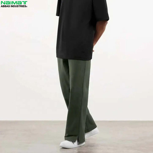 High Quality Solid Color <b>Sweat</b> <b>Pants</b> <b>Men</b> Drawstring Waist Blank Heavy Fleece Pullover Comfort Warm Trousers - Product Image 2