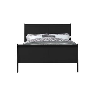 Letto matrimoniale Louis Philippe E. King in finitura nera con struttura in legno resistente - Product Image 3