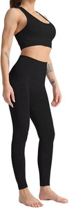 Conjuntos de Ropa de Yoga con Logotipo Frontal Personalizado al por Mayor, Ropa Deportiva de Alta Calidad sin Costuras de 2 Piezas para Mujer, Poliéster/Nailon - Product Image 3