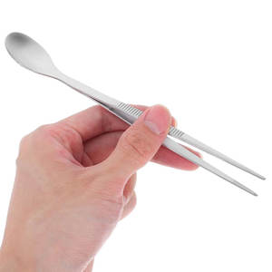 Ensemble d'ustensiles professionnels 2-en-1 en acier inoxydable : Cuillère de service et pince de dégustation pour fruits de mer – Outil de cuisine - Product Image 6