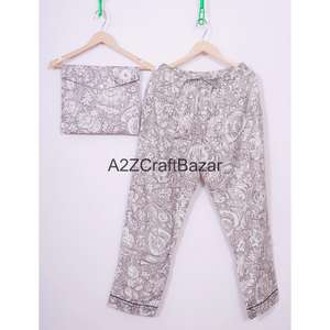 Robe de nuit pour femme 100% coton doux, imprimé numérique motif floral, tenue de mariée et demoiselle d'honneur, respirante, combo printemps - Product Image 5