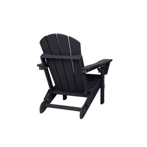 Sedia Adirondack Pieghevole in HDPE con Doppi Portabicchieri, Sedia Composita Nera - Product Image 3