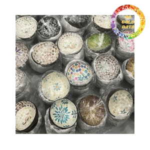 Colorful Floral Mother Of Pearl <b>Coconut</b> <b>Bowl</b> For Wedding Decoration Restaurants And Gift Shops - Product Image 1