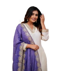 Diwali especial último diseñador seda Chanderi bordado a mano Kurtis para mujeres en India Ropa Étnica de mujer - Product Image 1