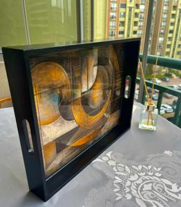 Plateau en bois imprimé avec logo d'équipe pour les fêtes de porte-à-porte, idéal pour le service des aliments lors des jours de match, vente en gros de plateaux de service - Product Image 6