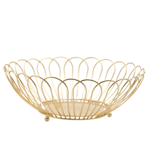 Exclusive Gold <b>Wire</b> Fruit <b>Basket</b> <b>for</b> Kitchen Countertop Luxury Metal <b>Wire</b> Fruit Bowl & Iron <b>Storage</b> Organizer Decorative Table - Product Image 2