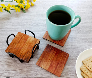 Juego de Posavasos de Madera Artesanal 2025 para Bebidas, Protege las Superficies, Decoración Rústica y Natural para el Hogar, Elegante - Product Image 3