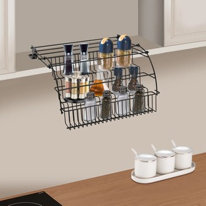Estante de Especias Negro para Montar en la Pared, Organizador de Cocina, Estante de Almacenamiento de Metal, Decoración Moderna para Cocina, Ahorro de Espacio, Porta Especias de la India - Product Image 5