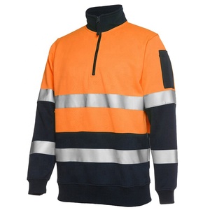 Sudadera de Trabajo de Alta Visibilidad con Cierre de 1/4, Cinta Reflectante, Uniforme de Alta Visibilidad - Product Image 3