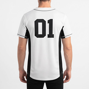 เสื้อเบสบอลผู้ชายแบบกระดุม คอวี แขนสั้น ผลิตจากโพลีเอสเตอร์ 100% - Product Image 2