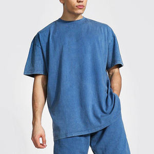 Camisetas de hombre con lavado ácido, estilo vintage, mezcla de algodón, corte relajado, material transpirable, manga corta, camiseta informal a la moda. - Product Image 3