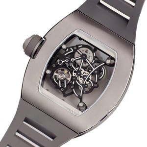 Montre mécanique automatique de luxe 055 avec boîtier en céramique élégant, design squelette visible, verre saphir, aiguilles en caoutchouc, étanche 10 bars - Product Image 3