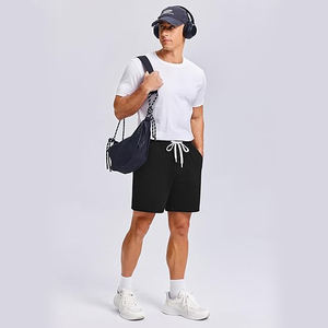 Shorts en toile 100 % coton doublés polaire décontractés, chauds pour l'hiver, avec cordon de serrage et poches, coupe ample, toucher doux et épais - Product Image 5