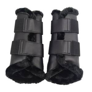 Bottes de protection pour chevaux Fizzan International, en néoprène, doublure en polaire, fermeture Velcro, couleur unie - Product Image 6