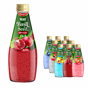 เครื่องดื่มเมล็ดโหระพาทับทิม290มล.-เวียดนาม OEM/ODM ปราศจากน้ำตาลเมล็ดเจียราคาโรงงานฉลากส่วนตัว - Product Image 1