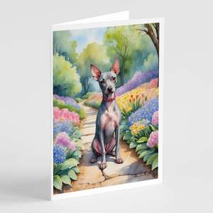 American Hairless Terrier Cartes de vœux fantaisistes Spring Garden A7 Taille 5x7 Pack 8 cartes vierges avec enveloppes - Product Image 1