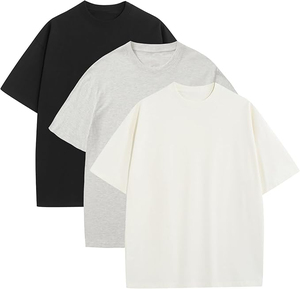 Custom Logo <b>Men's</b> Blank Box Cut Tee T <b>Shirt</b> 250gsm USA Heavyweight 100% Cotton TShirt Oversized Boxy Fit Crop T-<b>shirt</b> for <b>Men</b> - Product Image 2