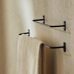 Wrought Iron Handmade <b>Twisted</b> Wall Towel <b>Bar</b> Antique Black Wrought Iron Towel <b>Bar</b> Rack - Product Image 5