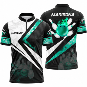 Maillot de bowling personnalisé sublimé, chemise de bowling à manches courtes personnalisée, uniforme de club à séchage rapide, vêtements de sport OEM ODM - Product Image 1