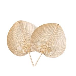 Éventail artisanal en bambou tressé et peint BLUE LOTUS, modèle traditionnel décoratif et de collection pour la décoration intérieure, modèle Charlie Dinh - Product Image 1