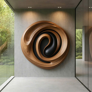 Escultura Art Deco de Madera Orgánica de Lujo Hecha a Mano, Arte de Pared, Decoración de Pared para Sala de Estar, Muebles, Regalo de Inauguración de Casa - Product Image 3