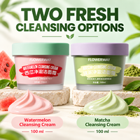 FLOWERWAY Crème Nettoyante au Matcha et à la Pastèque 100ml Nettoyant Visage Texture Crème Douce Vente en Gros