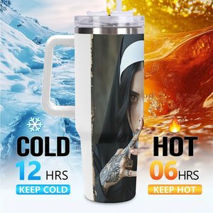 Stainless Steel Tumbler 40oz With Nun Tattoo Design Travel Mug For <b>Coffee</b> Tea - Product Image 6