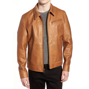 Chaqueta de Cuero de Diseño Personalizado, Chaqueta de Cuero de Color Sólido para Hombre, Chaqueta de Cuero de Estilo Urbano para Hombre - Product Image 3