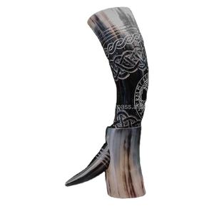 Corne à boire en acier poli artisanal personnalisé artisanat naturel pour les amateurs de bière et d'hydromel - Product Image 1