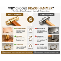 Marteau à bijoux rond en laiton de haute qualité MANAN INSTRUMENTS avec manche en bois pour orfèvres et artisanat de marquage métallique OEM/ODM