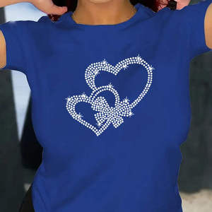 OEM Acid Wash Cropped Graphic T <b>Shirt</b> Rhinestone Diamond Metal Distressed DTG Printed Oversized Cotton Summer Custom Fashion Te - Product Image 3