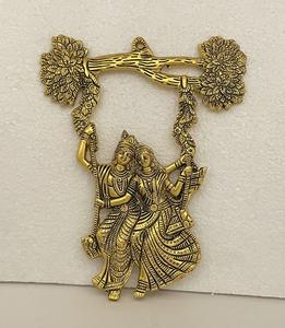 Radha Krishan-rama Jhoola de Latón chapado en oro para decoración del hogar, artículo de regalo de boda, artesanía, novedad - Product Image 3