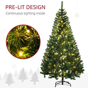 Albero di Natale Artificiale Pre-Illuminato da 1,8 m con 250 Luci LED Bianco Caldo, 1000 Punte, Rami Realistici in PE e PVC Verde per Decorazioni - Product Image 5