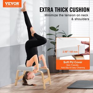 Silla de Inversión para Yoga con Marco de Madera y Almohadilla de PU, Capacidad de 300 Libras, Soporte para Gimnasio Familiar, Accesorios de Yoga, Herramientas de Apoyo - Product Image 2
