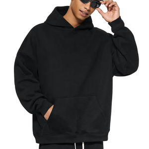 Mens <b>Black</b> Pullover Hoodie <b>Plain</b> Sweatshirt Soft Cotton Fleece Hooded Jumper Streetwear Comfy Warm Winter <b>Hoodies</b> Custom Logo - Product Image 5