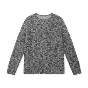 Suéter de punto oversize para mujer al por mayor, cuello redondo, manga larga, con estampado salpicado de sal y pimienta, jersey informal holgado a la moda - Product Image 1
