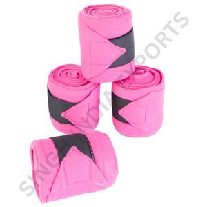 Juego de 4 vendajes y envolturas para patas de caballo en rojo, azul, marino, negro, rosa y blanco, de forro polar, 300x10cm, en caja - Product Image 3