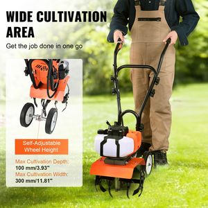 Coltivatore da Giardino a Benzina 43CC a 2 Tempi con Denti Anteriori Regolabili in Acciaio per Coltivazione di Prati e Campi - Product Image 4