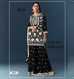 Hermoso traje Sharara con bordado de lentejuelas, vestido indio, vestido abaya, vestidos kaftan para mujer, vestido abaya, vestidos de fiesta - Product Image 1