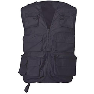 OEM <b>Mens</b> <b>Black</b> Multi Pocket Tactical Hunting Vest Zipper Closure Casual Outdoor Utility <b>Waistcoat</b> Solid Color V Neck Sleeveless - Product Image 1