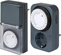 Soket Timer Strip daya 24 jam, Outdoor kualitas tinggi standar Eu Jerman Ip44 abu-abu colokan Pc soket meja 16a