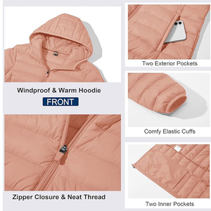 New Design Customized <b>Women</b> Padded Puffer Canvas <b>Jacket</b> Custom Logo Breathable Waterproof Wind Proof Hooded Winter Wear Casual - Product Image 4