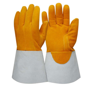 Hot Sale Safety <b>Gloves</b> <b>Long</b> Cuff Heat Resistant Cowhide Leather Welding <b>Gloves</b> Eco-Friendly Four Seasons Daily Use Made Pakistan - Product Image 5